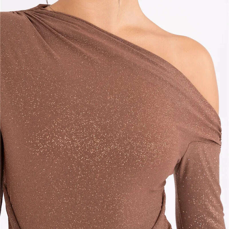 Mozision Sparkle Long Sleeve Sexy Maxi Dress for Women