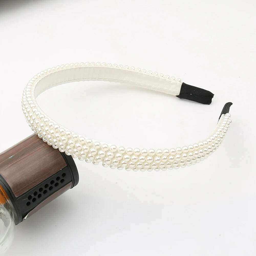 Hair Hoop with ABS Pearl Decoration for Women