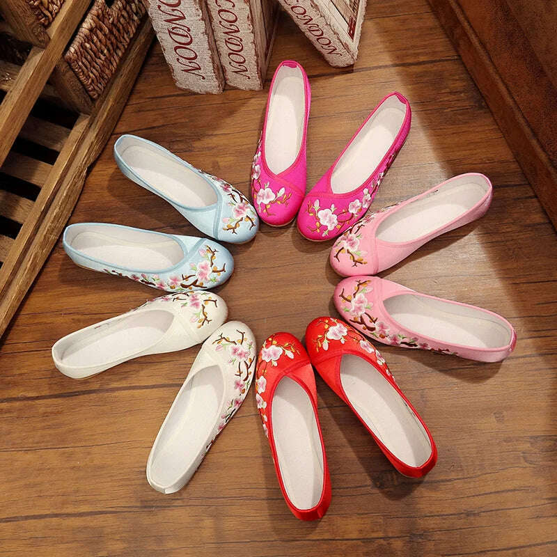 Comemore Embroidered Flats - Stylish & Comfortable