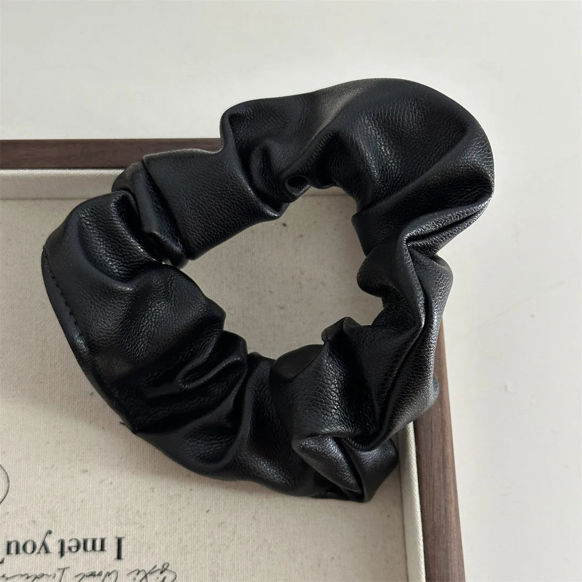 Women Artificial Leather Scrunchies