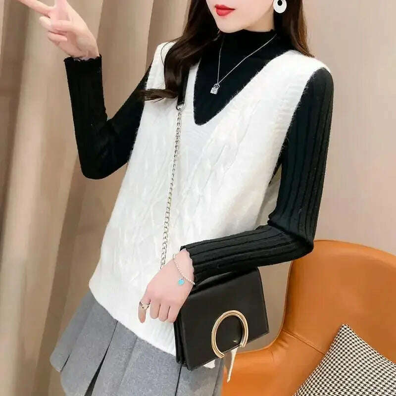 2024 Women's Knitted Vest: V-Neck, Sleeveless Pullover - D&M Boutique