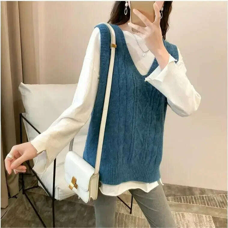 2024 Women's Knitted Vest: V-Neck, Sleeveless Pullover - D&M Boutique
