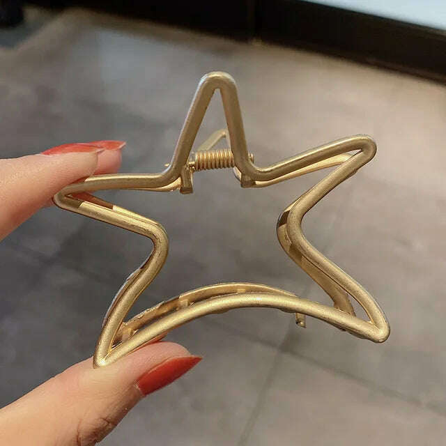 2024 Elegant Gold & Silver Geometric Metal Hair Claw