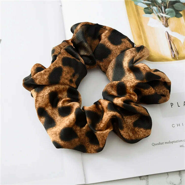 Soft Animal Leopard Print Hair Scrunchie