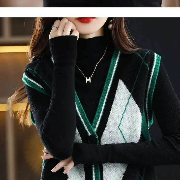 2024 Women's Casual Korean Style Knitted Cardigan Vest - D&M Boutique