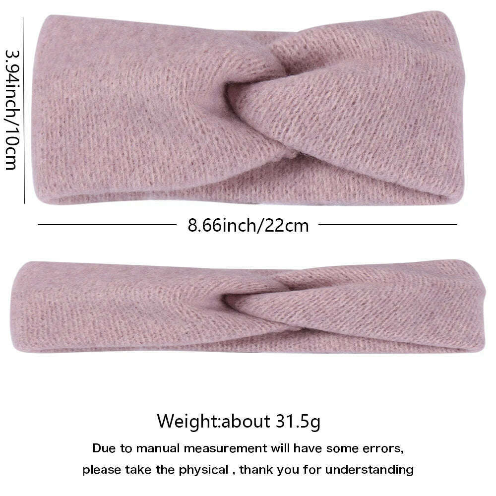 Korean Winter Wide Knitting Cross Headband.