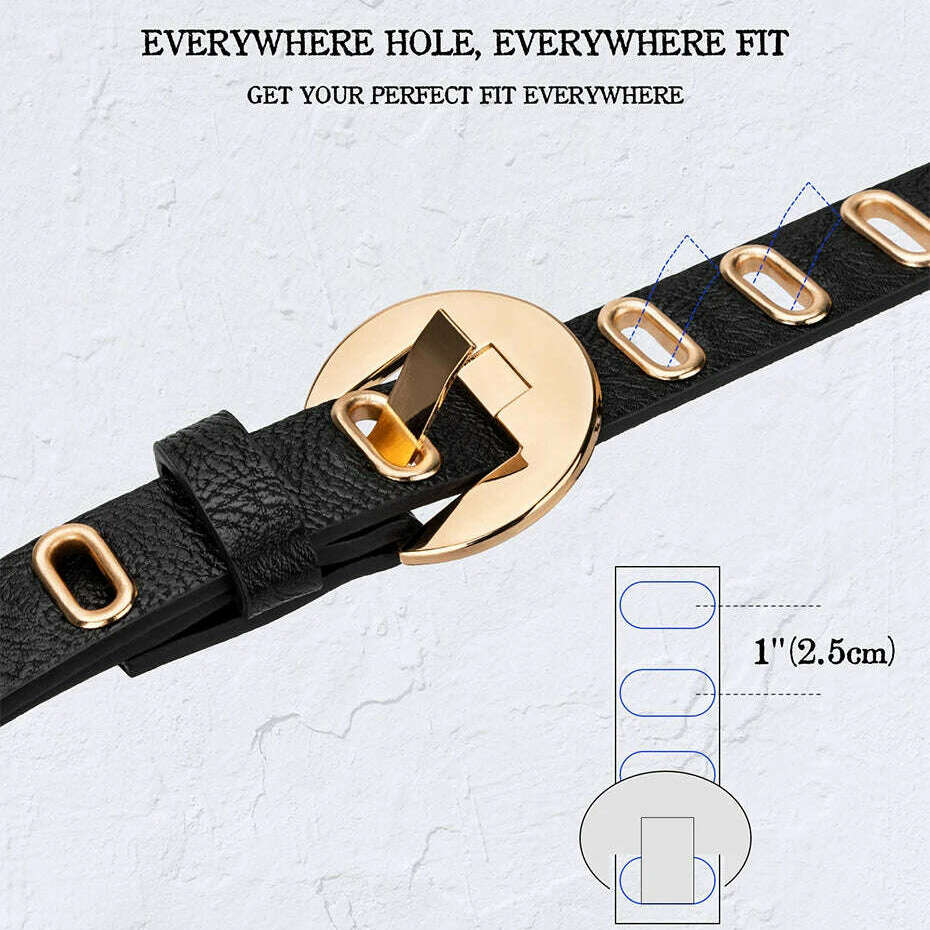 Maikun Grunge Women’s PU Leather Belt with Alloy Pin Buckle