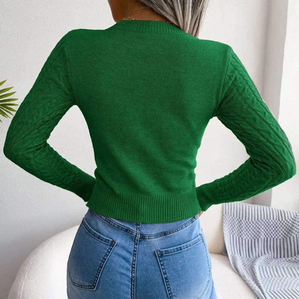 2024 Autumn/Winter Women's Sweater: Hollow Out, Long Sleeve - D&M Boutique