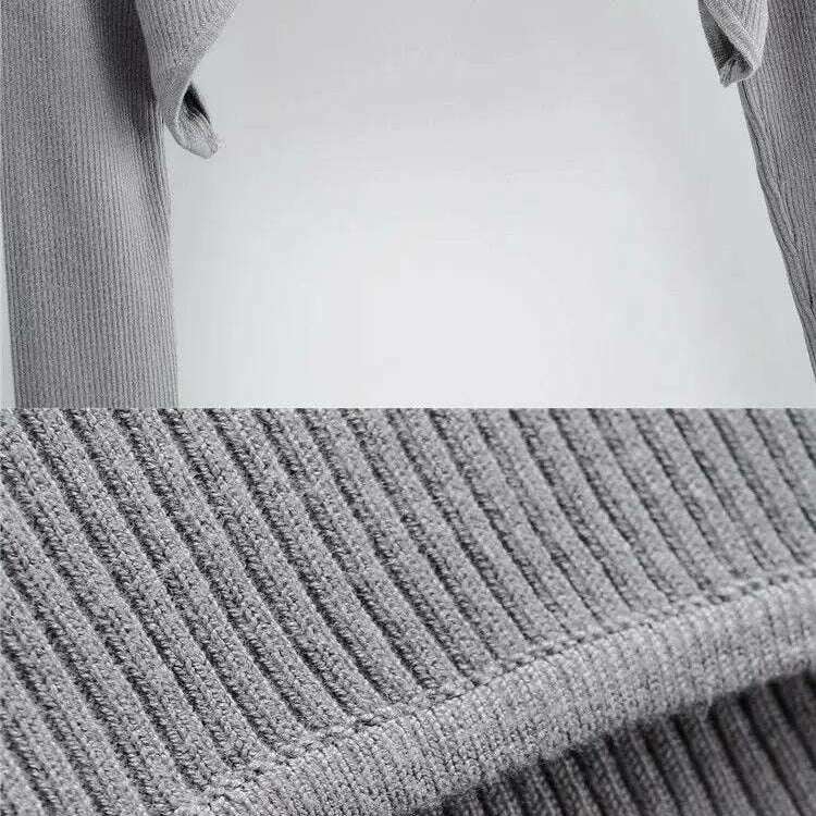 Long Sleeve Crop Top: Y2K Aesthetic, O-Neck, Knitted T-shirt
