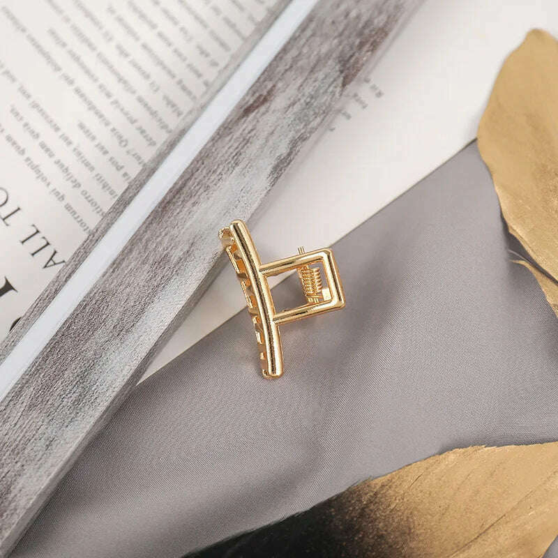2024 Elegant Gold & Silver Geometric Metal Hair Claw