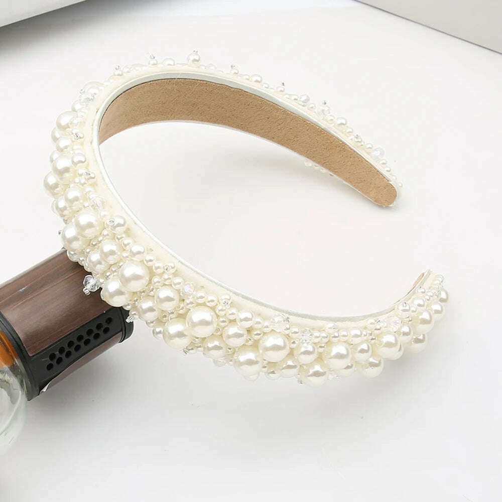 Hair Hoop with ABS Pearl Decoration for Women