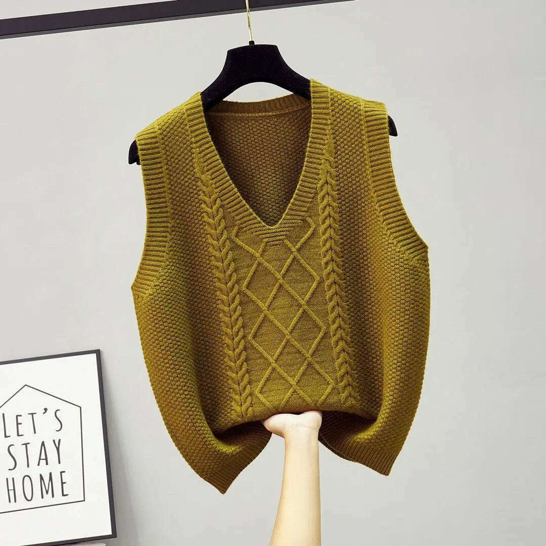 Women's Knitted Sweater Tank Top – Loose Fit, Stylish Layering - D&M Boutique