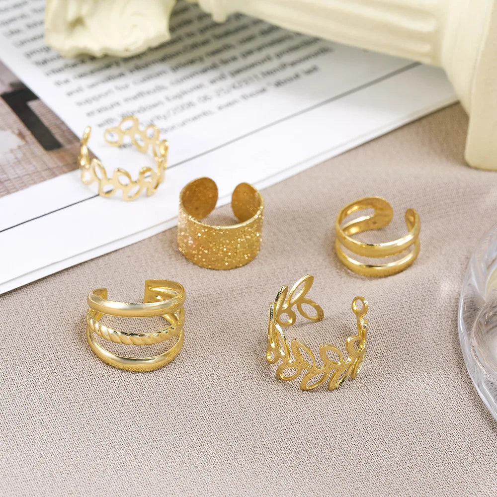 5-Piece Creative Leaf Design Earrings Set