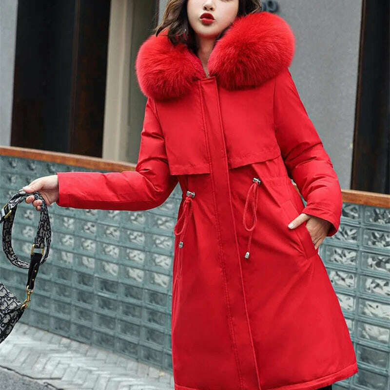 2024 Winter Parka – Hooded, Wool Liner, Fur Collar, Padded, 6XL