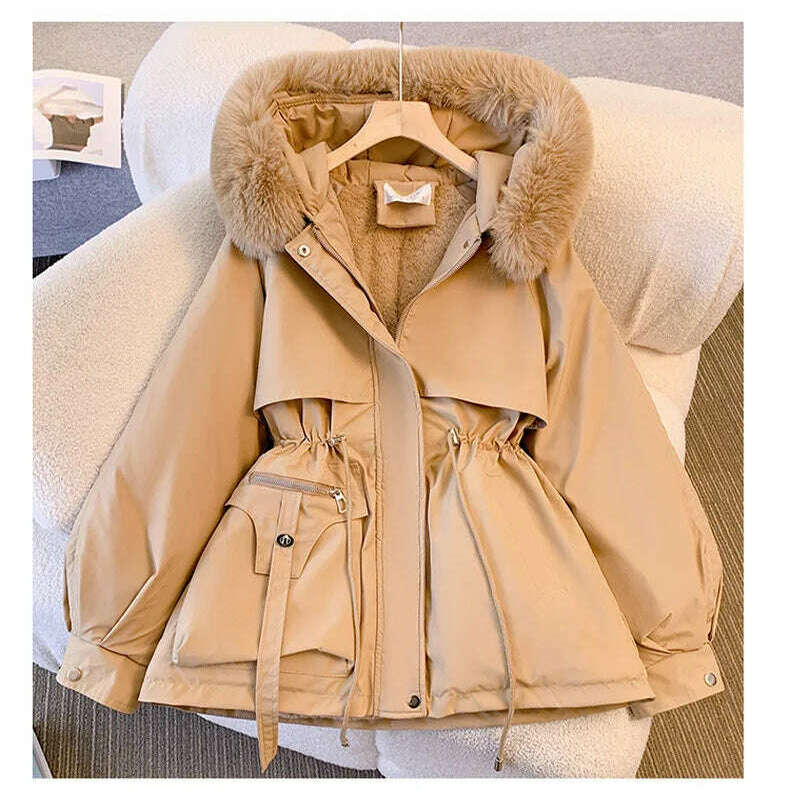 Cotton-Padded Parka – Hooded, Zipper, Drawstring Coat - D&M Boutique