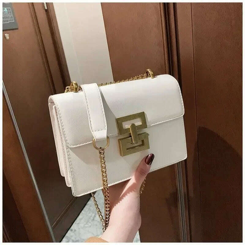 Square Chain Crossbody Bag for Women Elegant PU Handbag