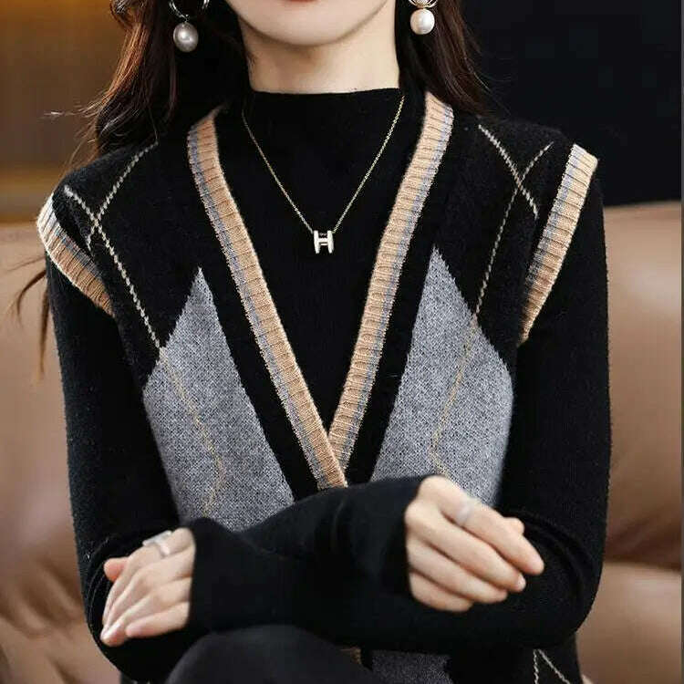 2024 Women's Casual Korean Style Knitted Cardigan Vest - D&M Boutique