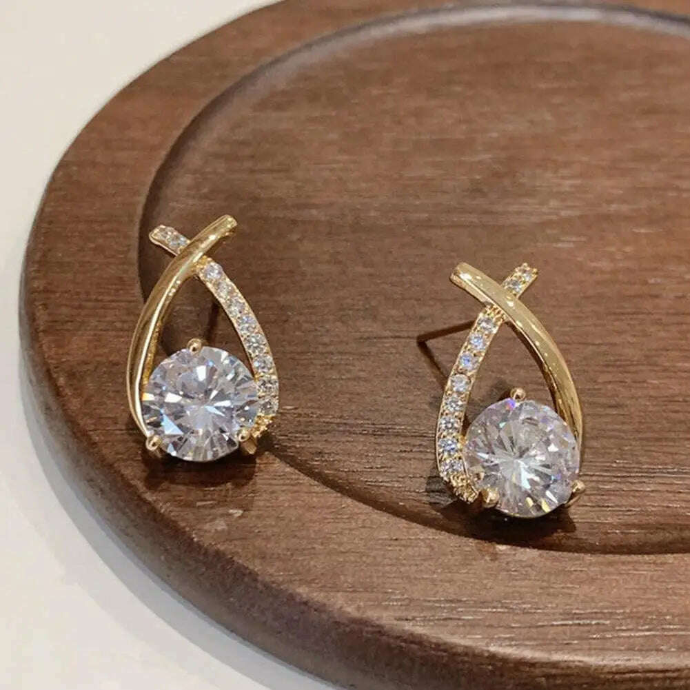 Elegant Cross Stud Earrings