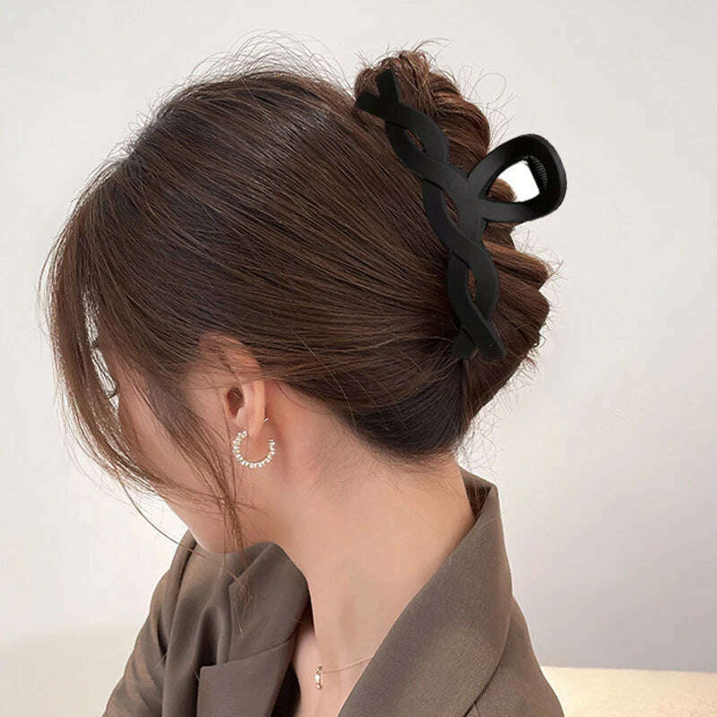 Large Black Letter Hair Clip.