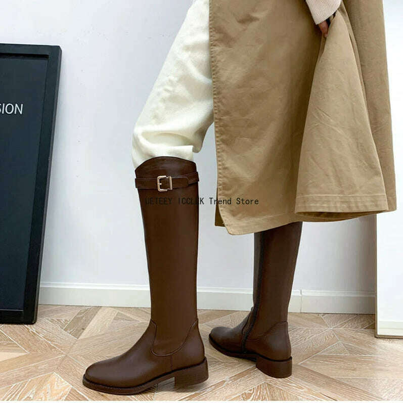 UETEEY Vintage Women's Knee-High Boots