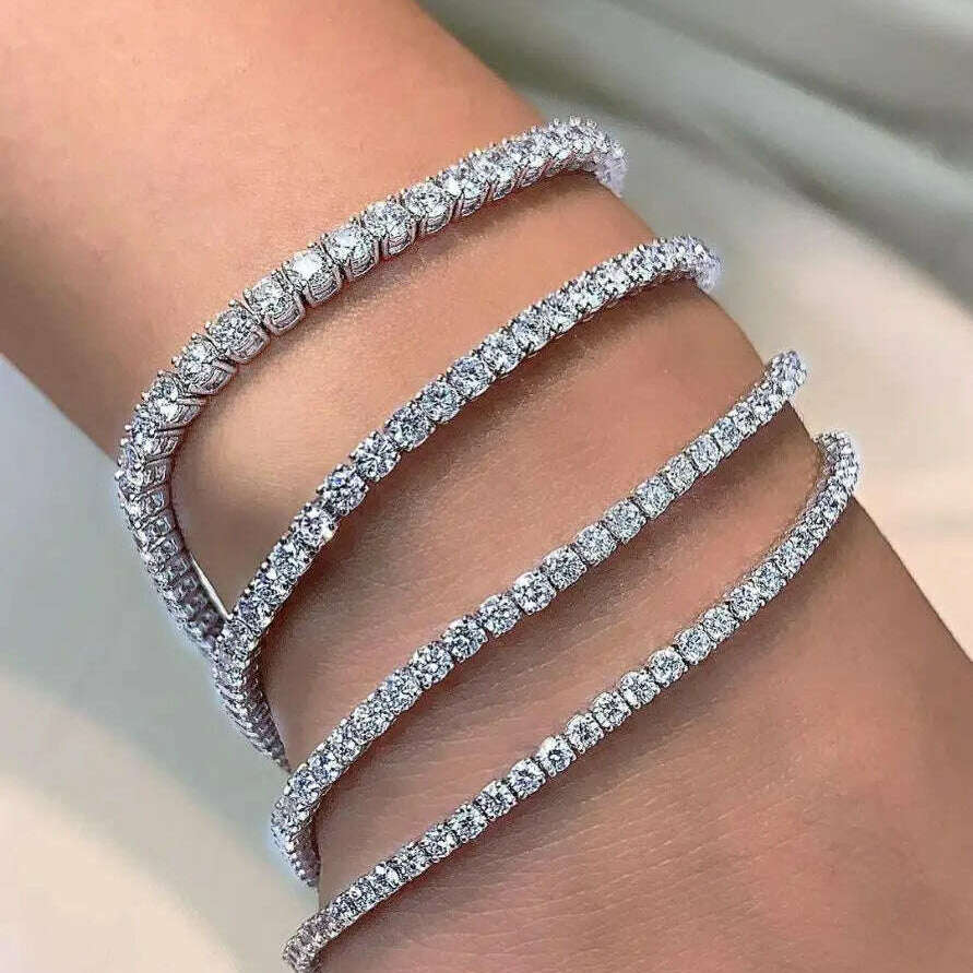3MM D VVS Moissanite Tennis Bracelet S925 Wedding Gift