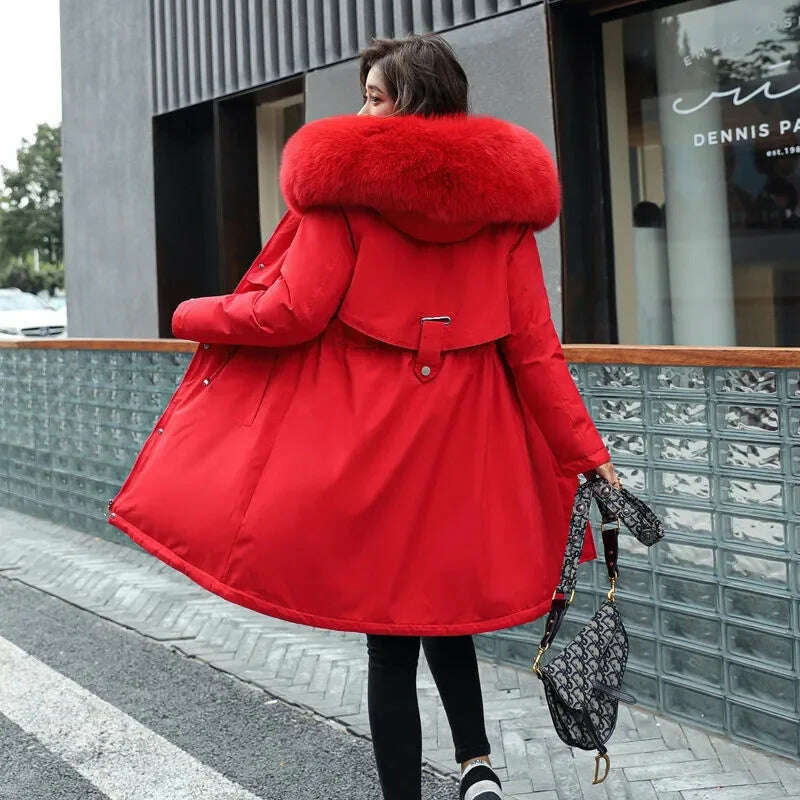 2024 Winter Parka – Hooded, Wool Liner, Fur Collar, Padded, 6XL
