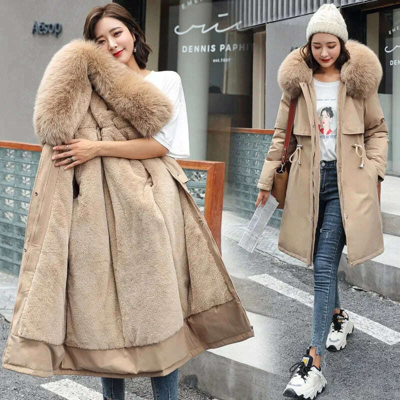 2024 Winter Parka – Hooded, Wool Liner, Fur Collar, Padded, 6XL