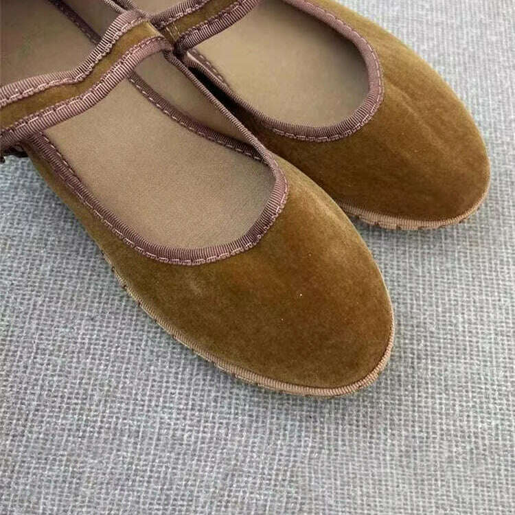 Velvet Mary Jane Flats - Casual, Chic, Red & Timeless