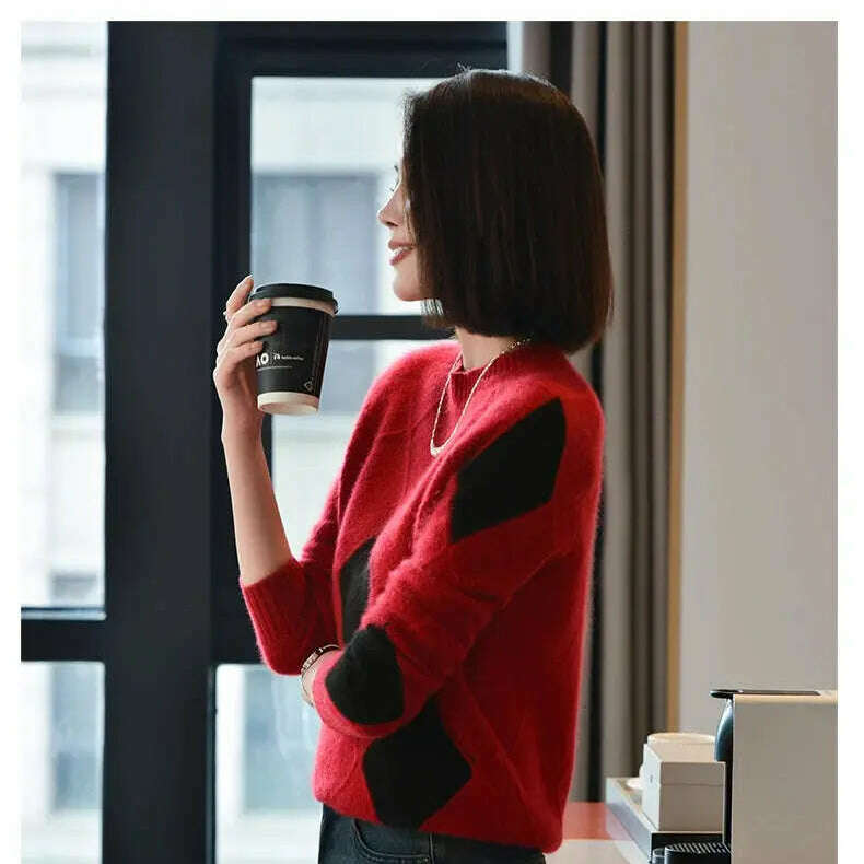 100% Wool O-Neck Sweater: Women’s Autumn/Winter Pullover - D&M Boutique