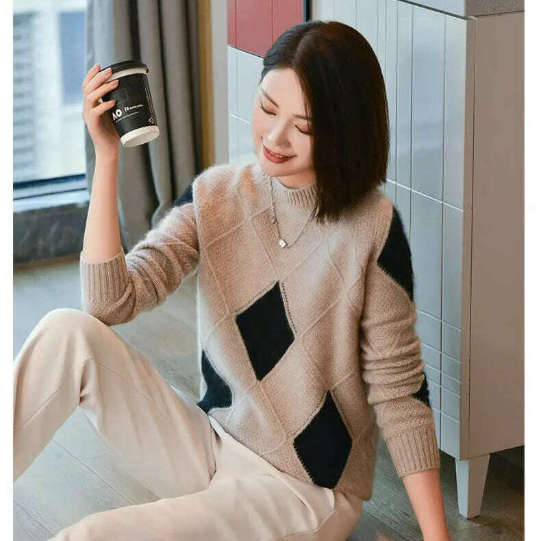 100% Wool O-Neck Sweater: Women’s Autumn/Winter Pullover - D&M Boutique