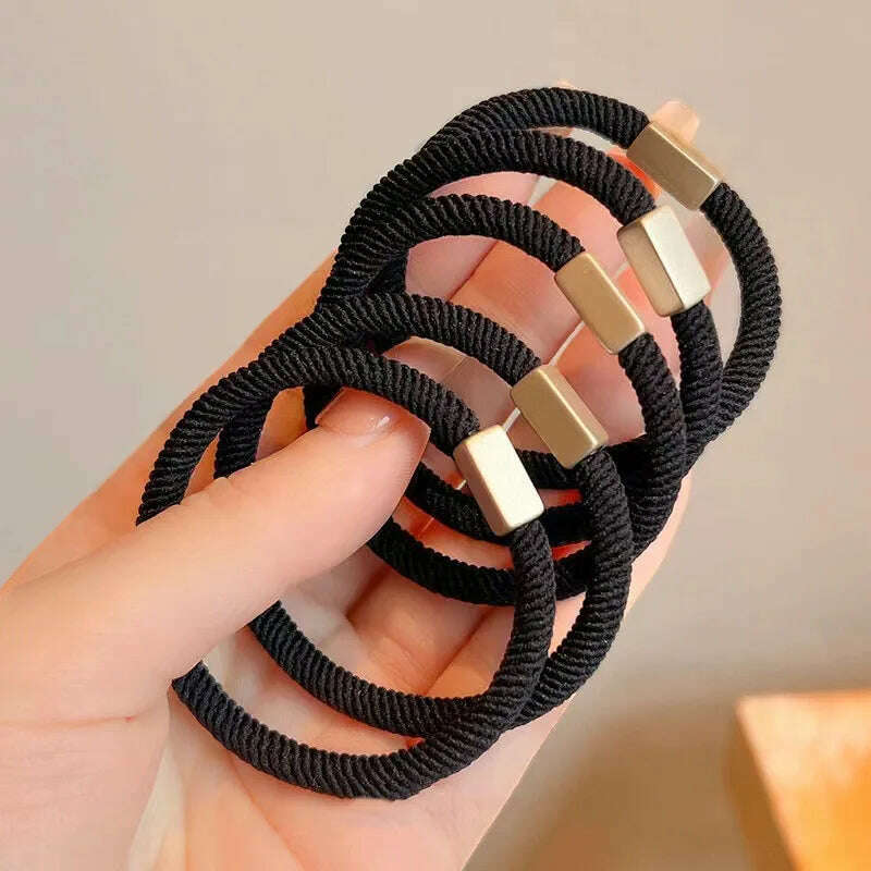 AWAYTR 5PCS Elastic Hair Bands for Women & Girls