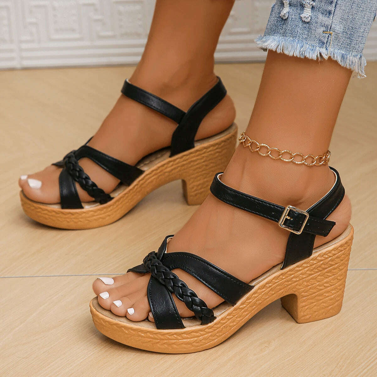 2024 Summer Ankle Strap High Heel Sandals - Platform Gladiator