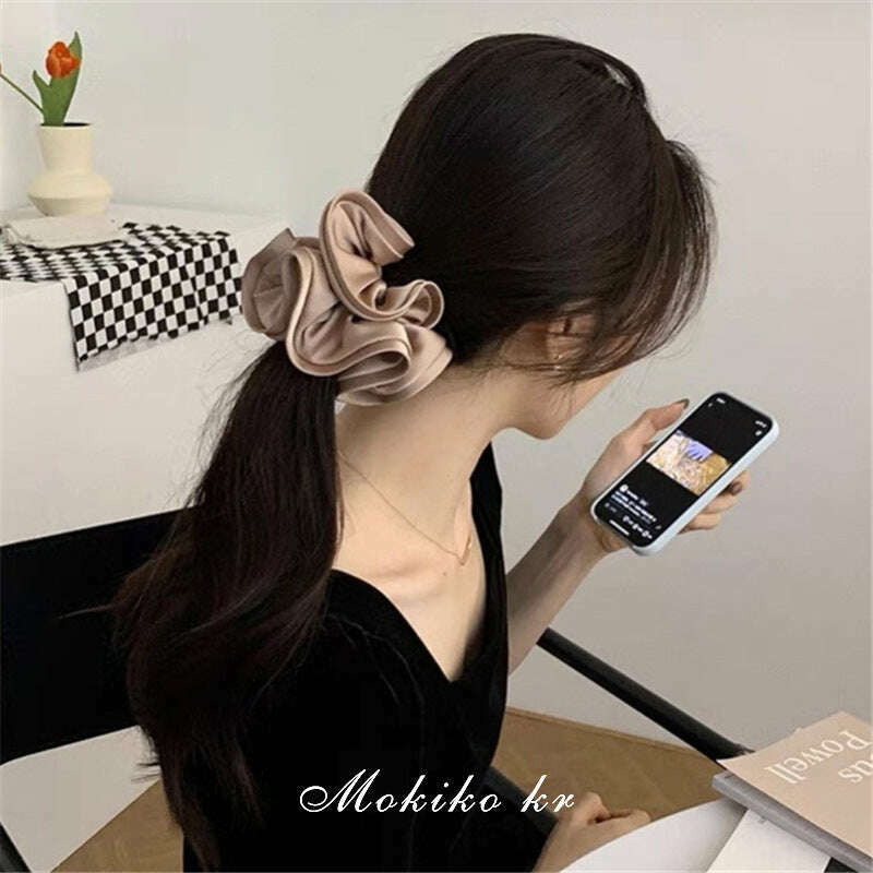 Korean Fashion Big Size Scrunchie Ruffle Hair Bands