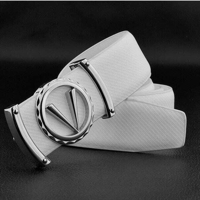 3.3cm Luxury Letter V Designer Leather Belt