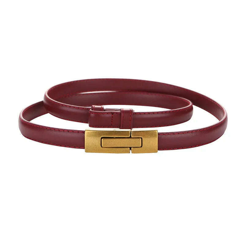 100% Natural Cowhide Genuine Leather Women’s Adjustable Belt