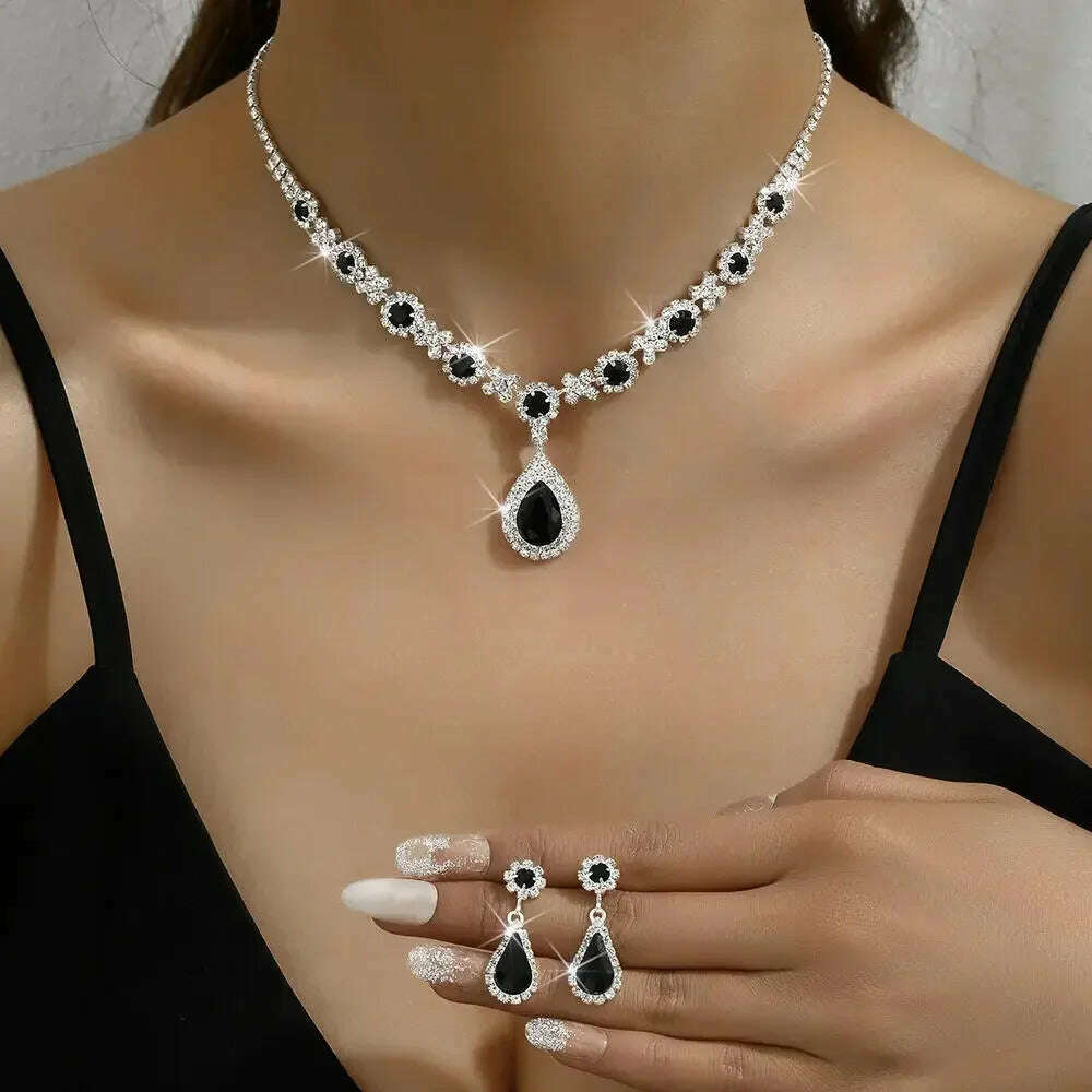 Elegant Waterdrop Rhinestone Jewelry Set