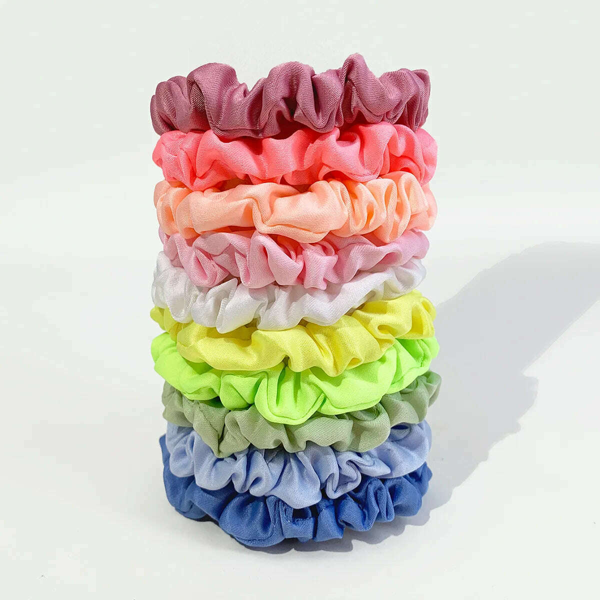 10pcs Colorful Satin Skinny Hair Bands