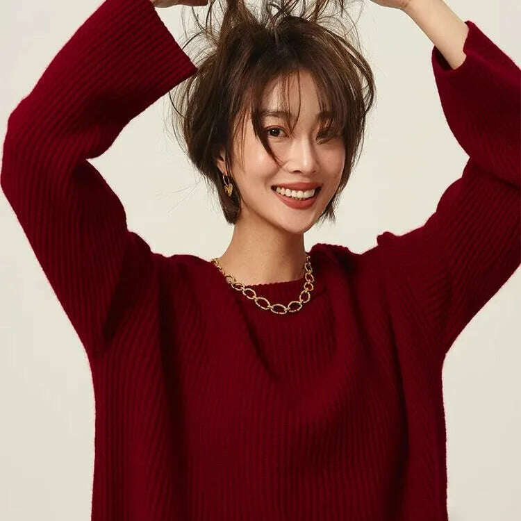 100% Cashmere Turtleneck Sweater – Loose Long Sleeve - D&M Boutique