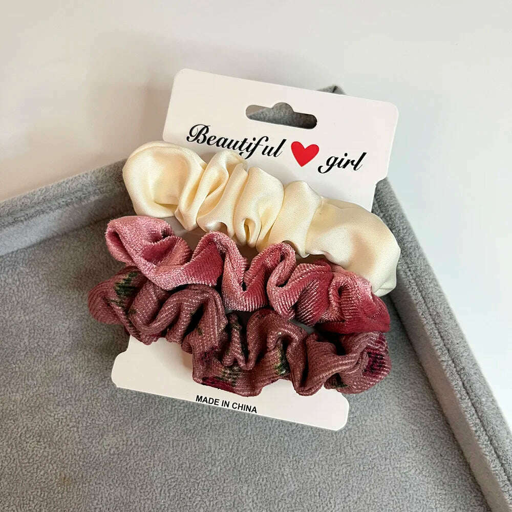 3PCS Corduroy Knitted Scrunchies Set for Women