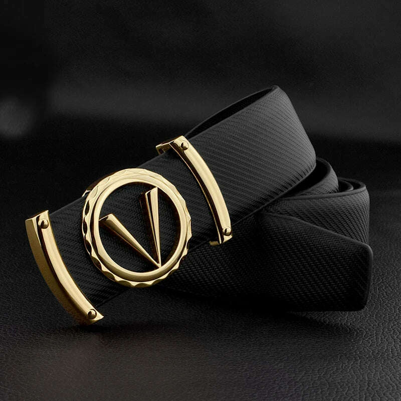 3.3cm Luxury Letter V Designer Leather Belt