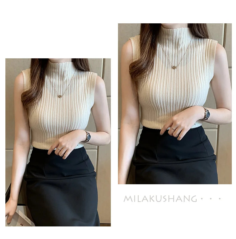 Knitted Sleeveless Tank – Slim Fit, Summer Streetwear Chic - D&M Boutique