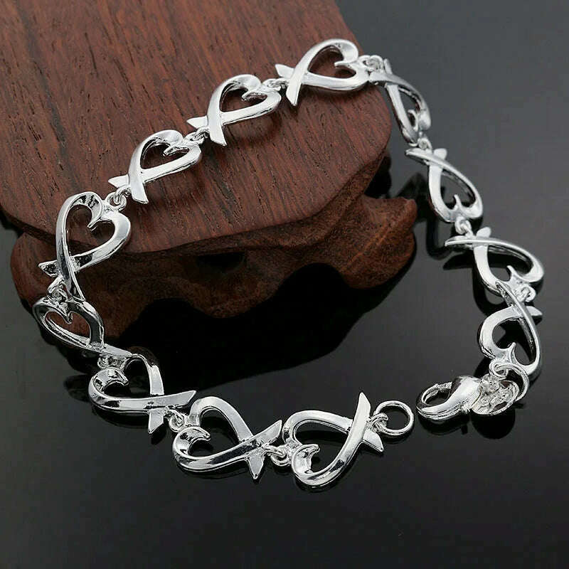 Fine 925 Sterling Silver Star Chain Bracelet for Women