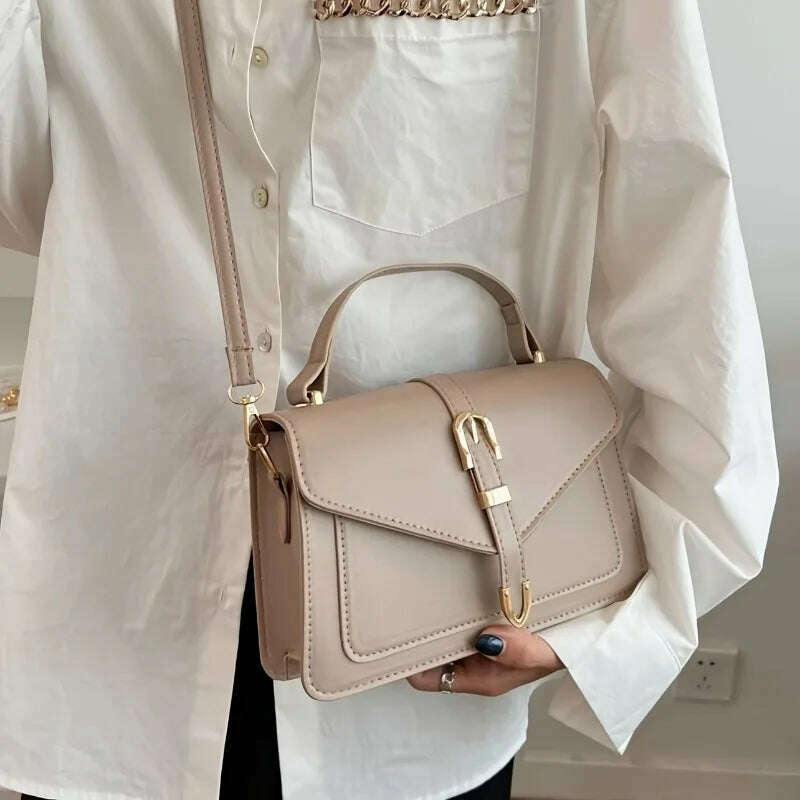 Minimalist Crossbody Bag with Top Handle - Simple & Chic