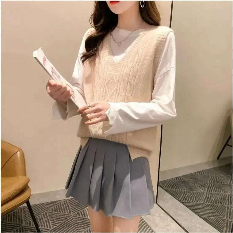 2024 Women's Knitted Vest: V-Neck, Sleeveless Pullover - D&M Boutique