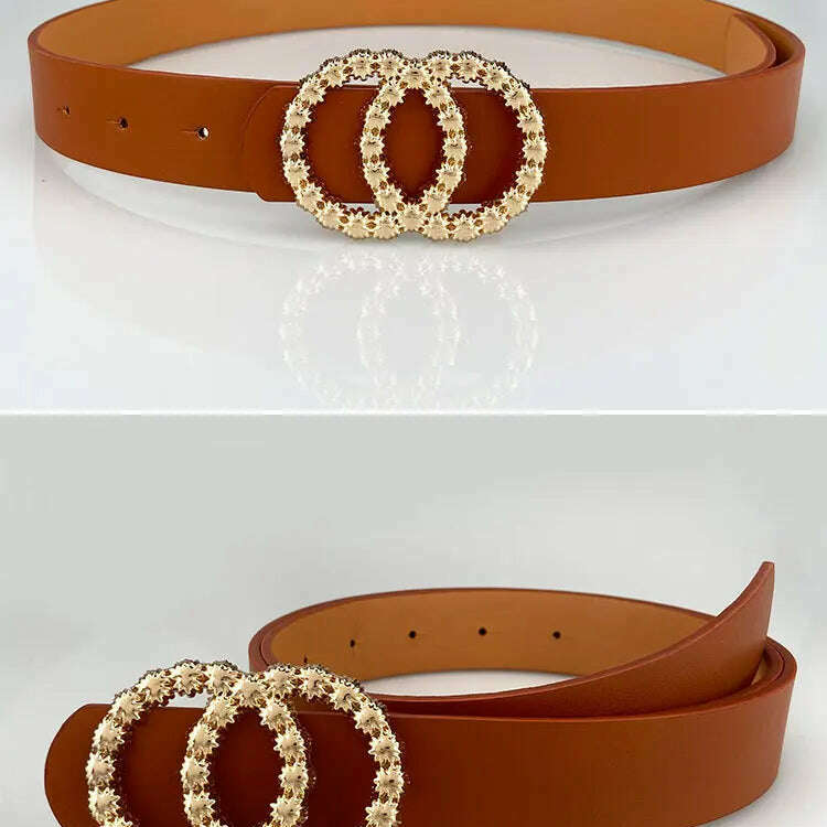 Green PU Leather Women's Fashion Belt