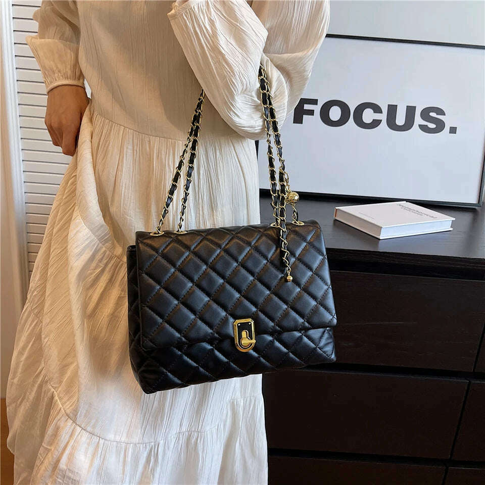 Burminsa Quilted Chain Shoulder Bag for Women
