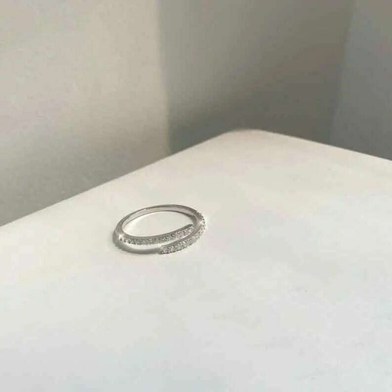 New 2024 Minimalist Thin Rings For Women Wedding Brilliant Cubic Zircon High Quality Versatile Female Finger Ring Jewelry Gifts