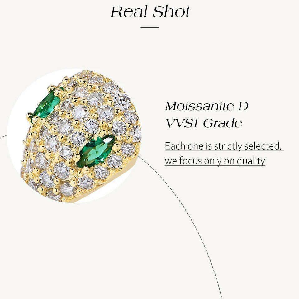 ATTAGEMS Original Snake Moissanite Rings D VVS1 Lab Diamond for Women Men S925 Sterling Silver Engagement Party Jewelry Gift New