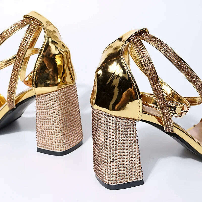 Rhinestone Transparent High Heel Sandals - Party Pumps