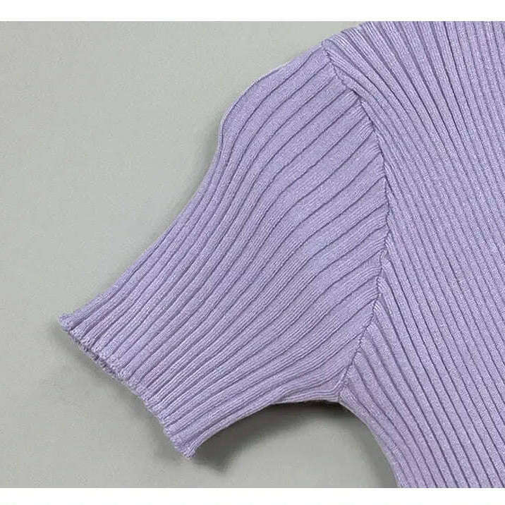 Deep V Knitted T-Shirt: Women's Summer Korean Fashion Tee - D&M Boutique